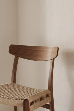 Chaise en chêne teinté noir et assise tissée noire 78,5cm CH23 - Carl Hansen & Søn