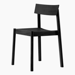 Chaise en chêne teinté noir et dossier rectangulaire Citizen - Emko