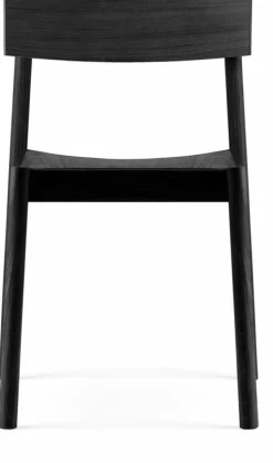 Chaise en chêne teinté noir et dossier rectangulaire Citizen - Emko