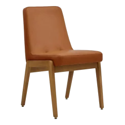 Chaise en cuir naturel cognac et frêne foncé 52 x 45 Série 200-190 - 366 Concept
