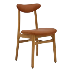 Chaise en cuir naturel cognac et frêne foncé 52 x 45 Série 200-190 - 366 Concept