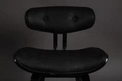 Chaise en cuir noir et bois de frêne Blackwood - Dutchbone
