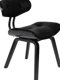 Chaise en cuir noir et bois de frêne Blackwood - Dutchbone