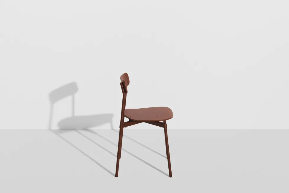 Chaise en hêtre et aluminium brun-rouge 78 cm Fromme - Petite Friture