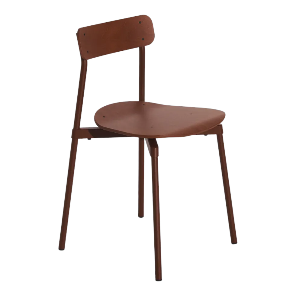 Chaise en hêtre et aluminium brun-rouge 78 cm Fromme - Petite Friture