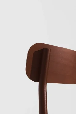 Chaise en hêtre et aluminium brun-rouge 78 cm Fromme - Petite Friture
