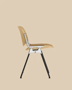 Chaise en hêtre plaqué et acier chromé DSC 106 - Anonima Castelli
