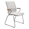 Chaise en métal avec grand dossier et plastique blanc 60x90cm Click - Houe