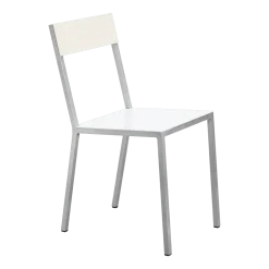 Chaise en métal blanc et ivoire 52x39x80cm - valerie_objects