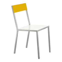 Chaise en métal blanc et jaune 52x39x80cm - valerie_objects
