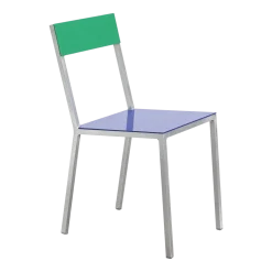 Chaise en métal bleu et vert 52x39x80cm - valerie_objects