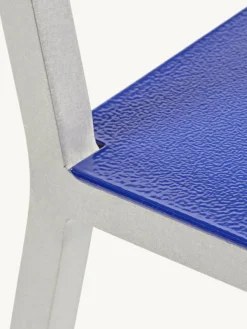 Chaise en métal bleu et vert 52x39x80cm - valerie_objects