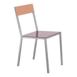 Chaise en métal bordeaux et rose 52x39x80cm - valerie_objects