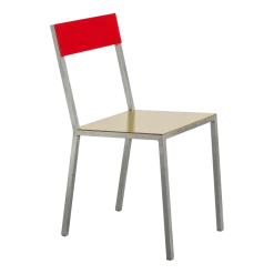 Chaise en métal curry et rouge 52x39x80cm - valerie_objects