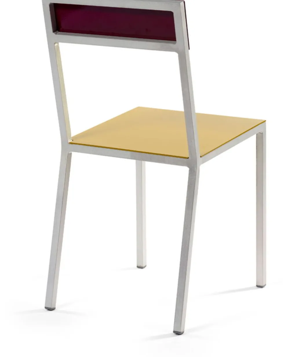 Chaise en métal curry et violet 52x39x80cm - valerie_objects