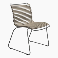 Chaise en métal et plastique beige sans accoudoirs 58x82cm Click - Houe