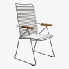 Chaise en métal et plastique blanc avec accoudoirs 106,5x58,5cm Click - Houe