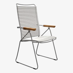 Chaise en métal et plastique blanc avec accoudoirs 106,5x58,5cm Click - Houe