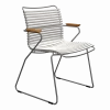 Chaise en métal et plastique blanc avec accoudoirs 60x90cm Click - Houe