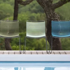 Chaise en métal et plastique bleu clair CLICK - Houe
