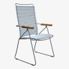 Chaise en métal et plastique bleu givré avec accoudoirs 106,5x58,5cm Click - Houe