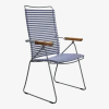 Chaise en métal et plastique bleu pigeon avec accoudoirs 106,5x58,5cm Click - Houe