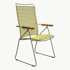 Chaise en métal et plastique jaune citron avec accoudoirs 106,5x58,5cm Click - Houe