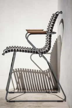 Chaise en métal et plastique jaune citron avec accoudoirs 60x90cm Click - Houe