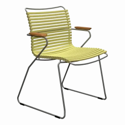 Chaise en métal et plastique jaune citron avec accoudoirs 60x90cm Click - Houe