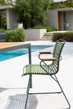 Chaise en métal et plastique jaune citron avec accoudoirs 60x90cm Click - Houe