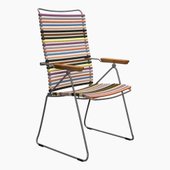 Chaise en métal et plastique multicolore rose avec accoudoirs 106,5x58,5cm Click - Houe