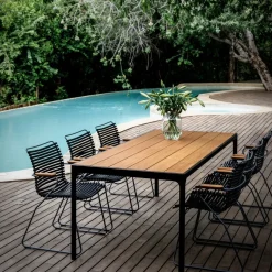 Chaise en métal et plastique noir avec accoudoirs CLICK - Houe