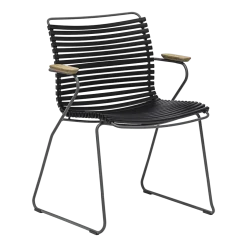 Chaise en métal et plastique noir avec accoudoirs CLICK - Houe