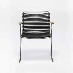 Chaise en métal et plastique noir avec accoudoirs CLICK - Houe