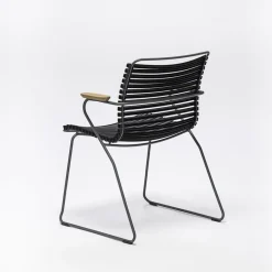 Chaise en métal et plastique noir avec accoudoirs CLICK - Houe
