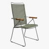 Chaise en métal et plastique olive avec accoudoirs 106,5x58,5cm Click - Houe