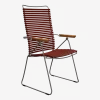 Chaise en métal et plastique paprika avec accoudoirs 106,5x58,5cm Click - Houe