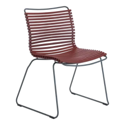 Chaise en métal et plastique rouge Paprika CLICK - Houe