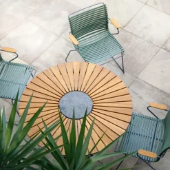 Chaise en métal et plastique vert olive avec accoudoirs CLICK - Houe
