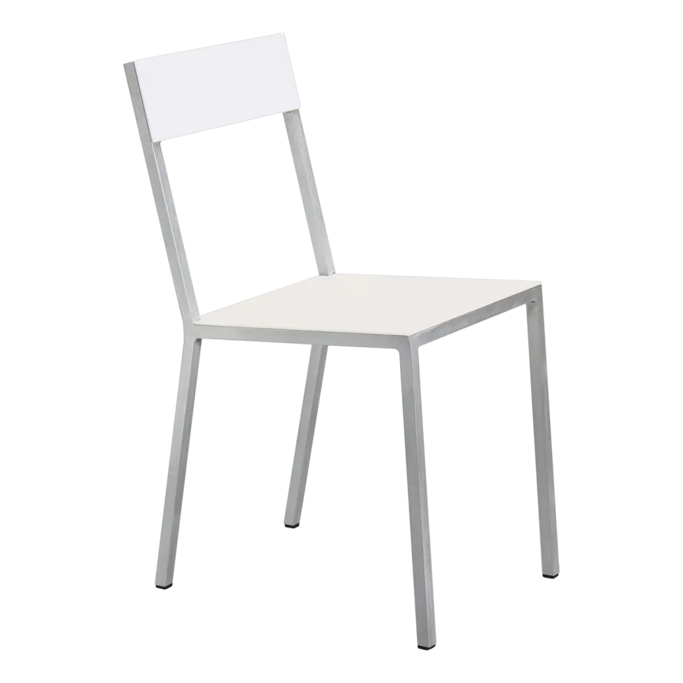 Chaise en métal ivoire et blanc 52x39x80cm - valerie_objects