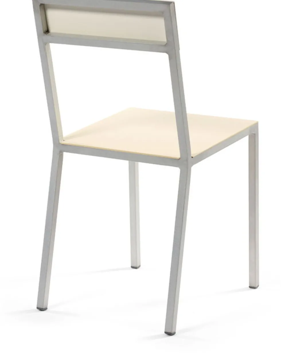 Chaise en métal ivoire et blanc 52x39x80cm - valerie_objects