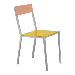 Chaise en métal jaune et rose 52x39x80cm - valerie_objects