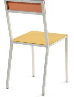 Chaise en métal jaune et rose 52x39x80cm - valerie_objects