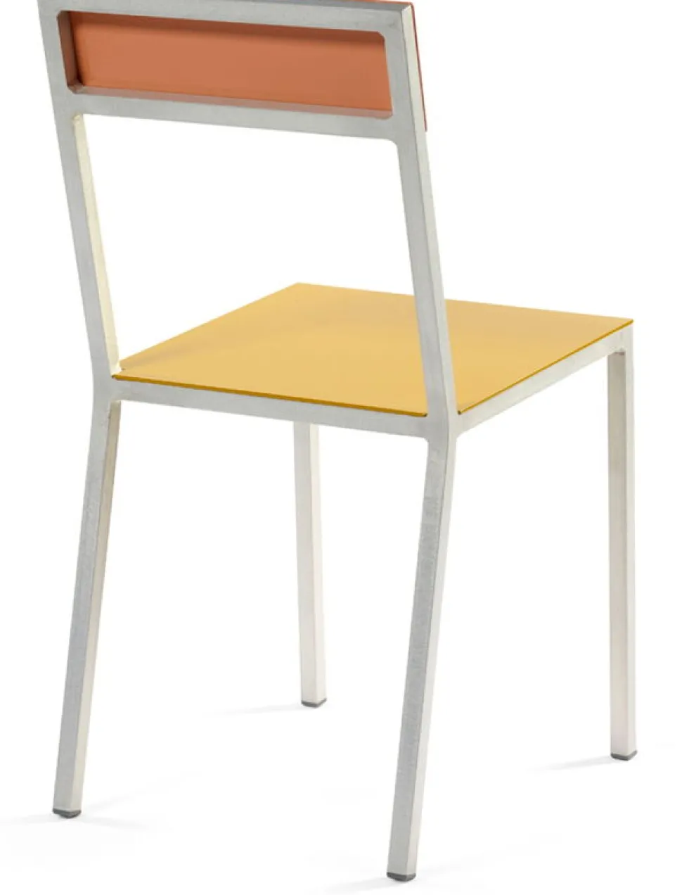 Chaise en métal jaune et rose 52x39x80cm - valerie_objects