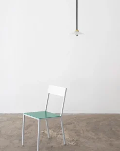 Chaise en métal vert et blanc 52x39x80cm - valerie_objects