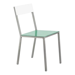 Chaise en métal vert et blanc 52x39x80cm - valerie_objects