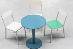 Chaise en métal vert et blanc 52x39x80cm - valerie_objects
