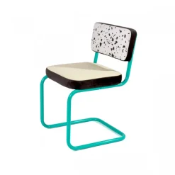 Chaise en métal vert et tissu motif vache Terrazzo - Seletti