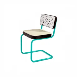 Chaise en métal vert et tissu motif vache Terrazzo - Seletti