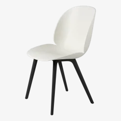 Chaise en plastique blanc et base noire Beetle - Gubi